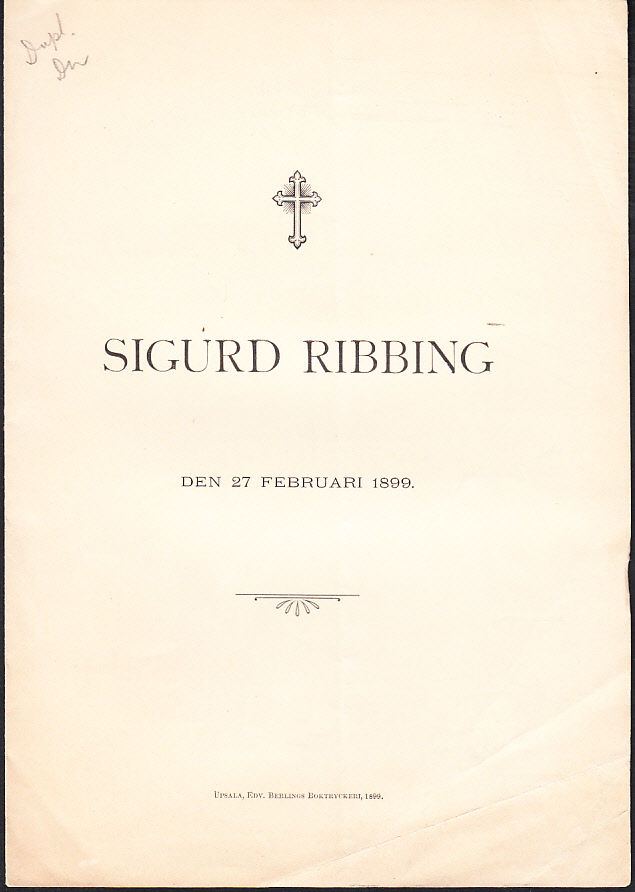 Sigurd Ribbing den 27 februari 1899.