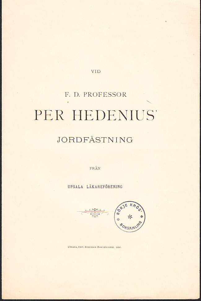 Vid f.d. professor Per Hedenius’ jordfästning från Upsala läkareförening.