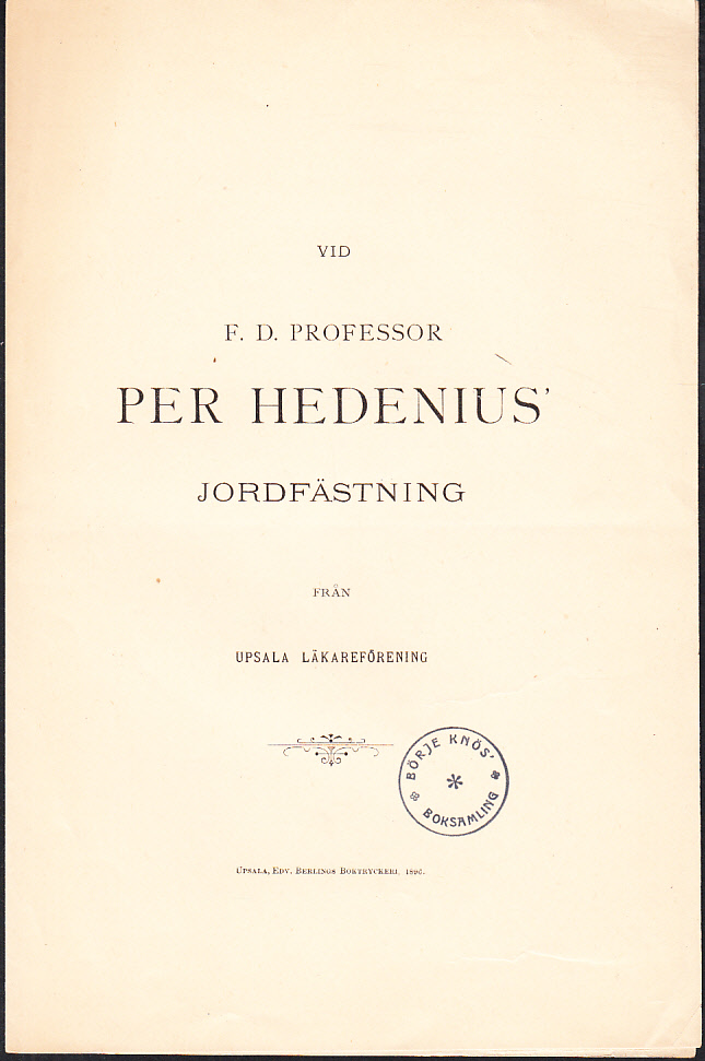 Vid f.d. professor Per Hedenius’ jordfästning från Upsala läkareförening.