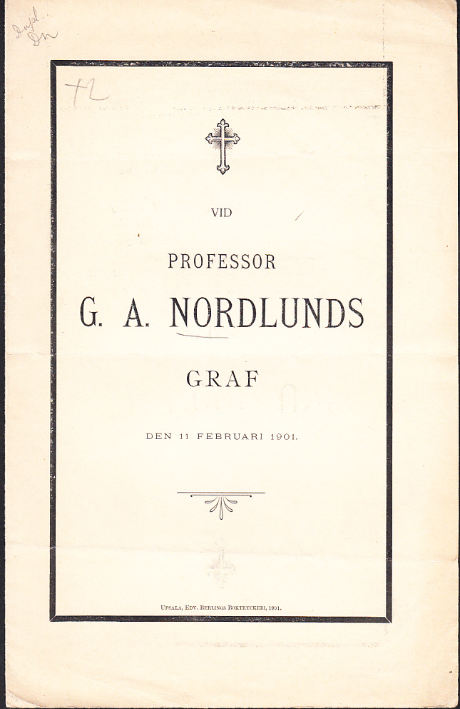 Vid professor G.A. Nordlunds graf den 11 februari 1901.