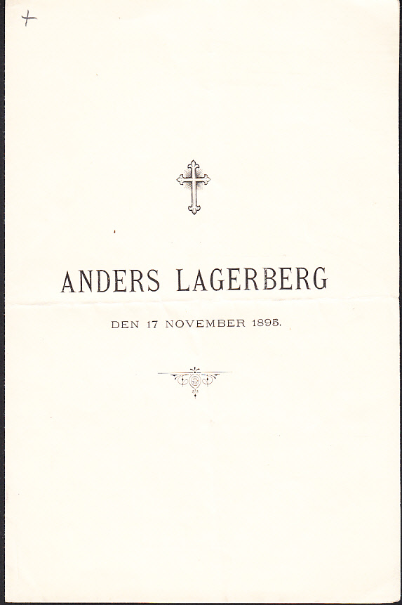 Anders Lagerberg den 17 november 1895.