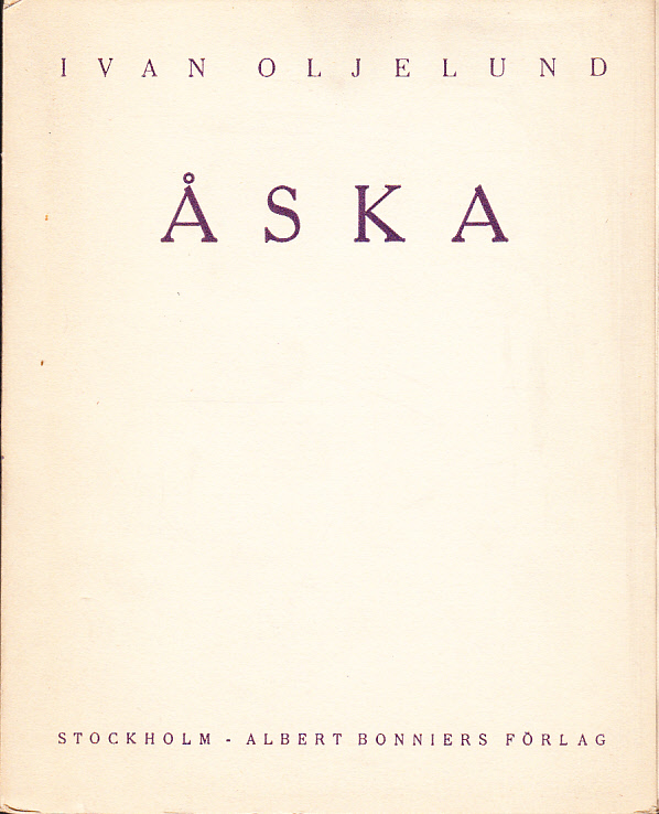 Åska. Dikter. [Utg. av] Albert Bonniers förlag.