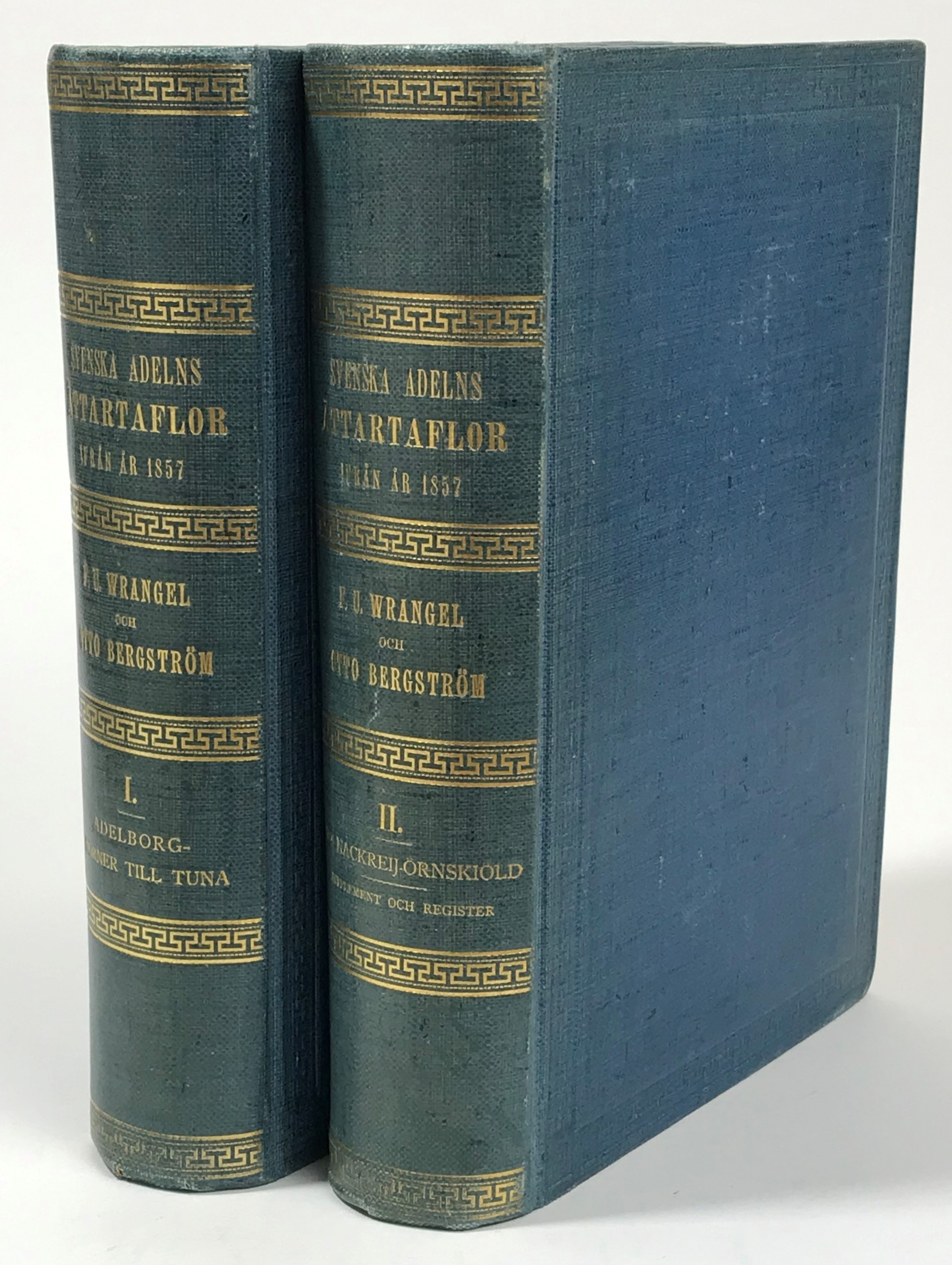 Svenska adelns ättar-taflor ifrån år 1857. Del I. Adelborg-Mörner. [... Del II. von Nackreij-Örnsköld. + Register + Supplement].