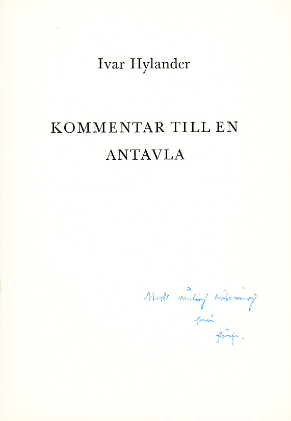 Kommentar till en antavla.