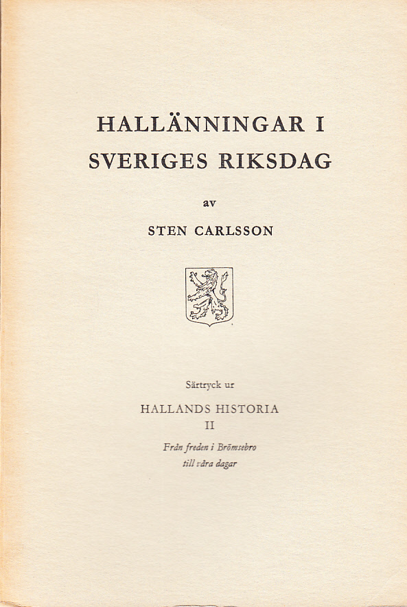 Hallänningar i Sveriges riksdag.