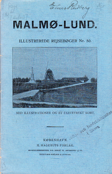 Malmø-Lund. Illustrerede rejsebøger nr 50. Med illustrationer og et kort.
