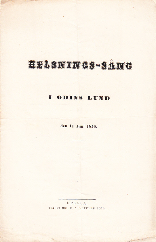 Helsnings-sång i Odins Lund den 11 juni 1856.