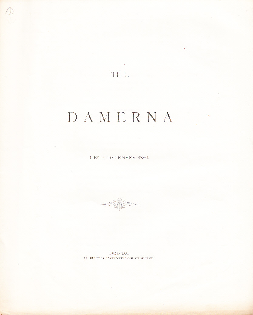 Till damerna den 1 december 1880.
