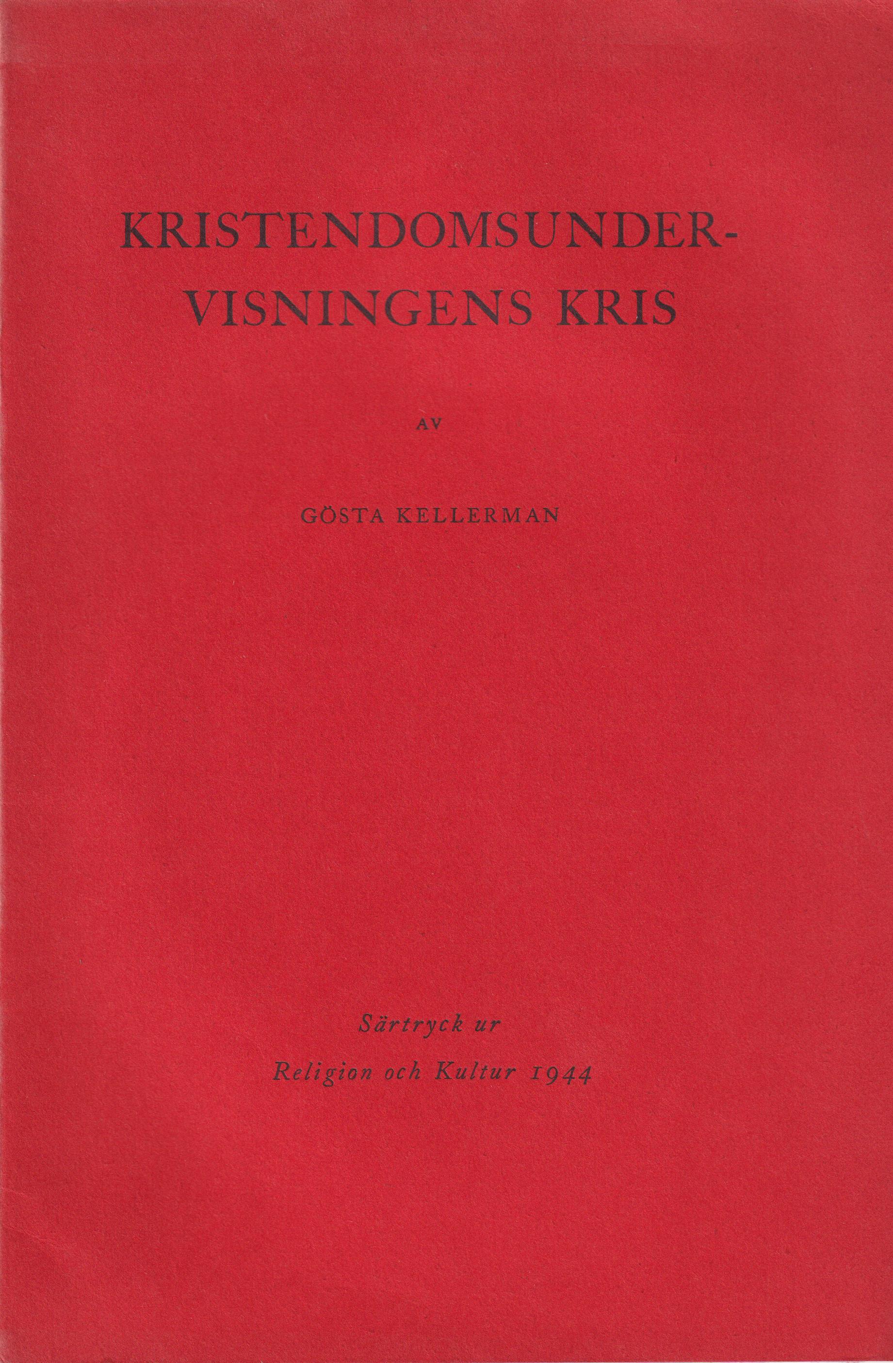 Kristendomsundervisningens kris [= rubrik].