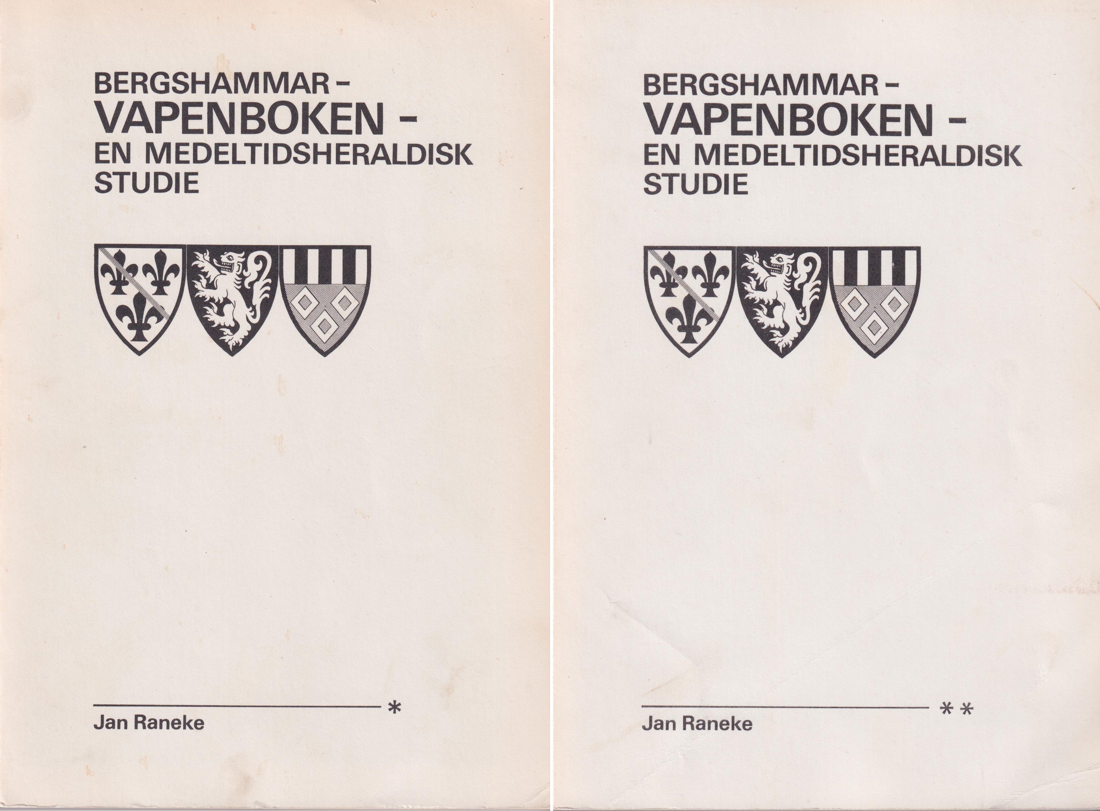 Bergshammarvapenboken. En medeltidsheraldisk studie. I-II.