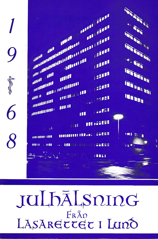 Julhälsning från lasarettet i Lund 1968.