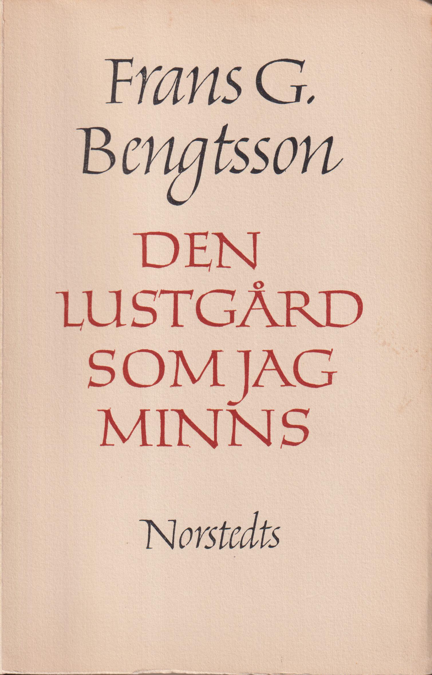 Den lustgård som jag minns. [Utg. av] P.A. Norstedt & Söners förlag.