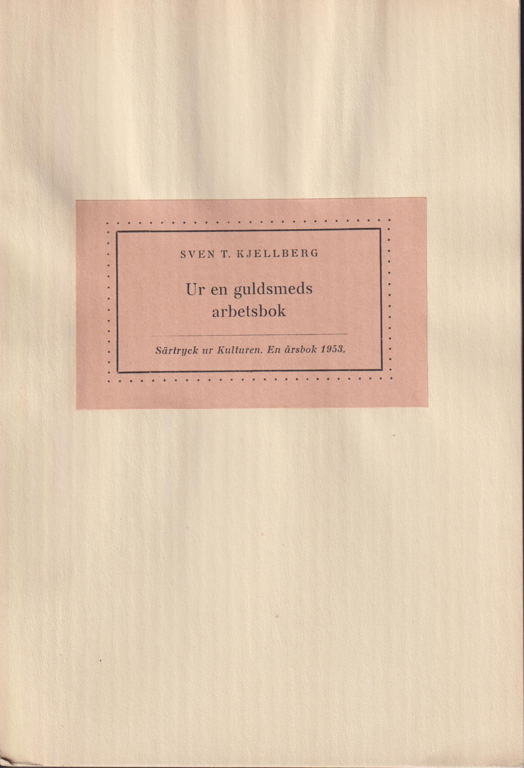 Ur en guldsmeds arbetsbok [= rubrik].