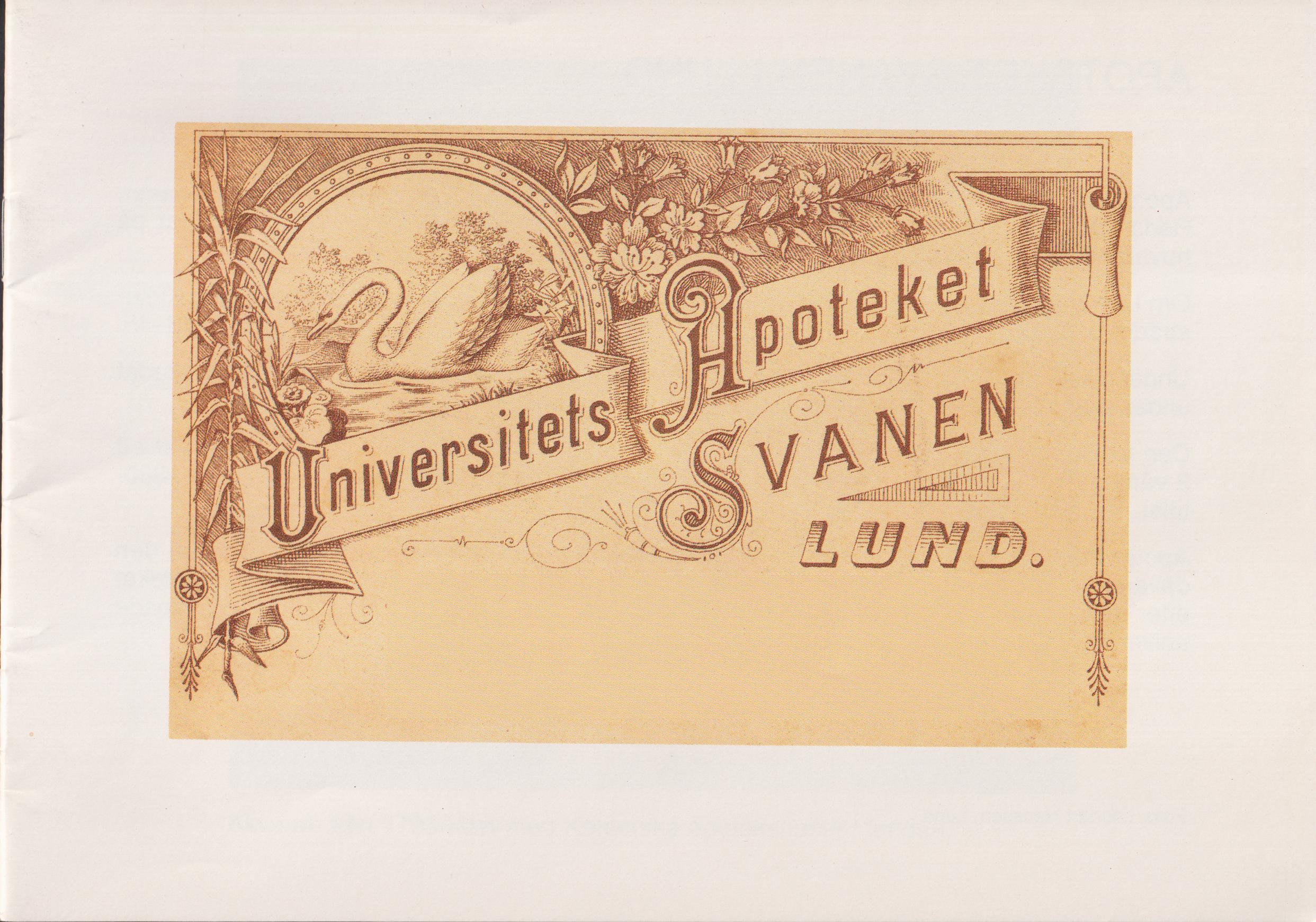 Universitetsapoteket Svanen Lund [= omslagstitel].