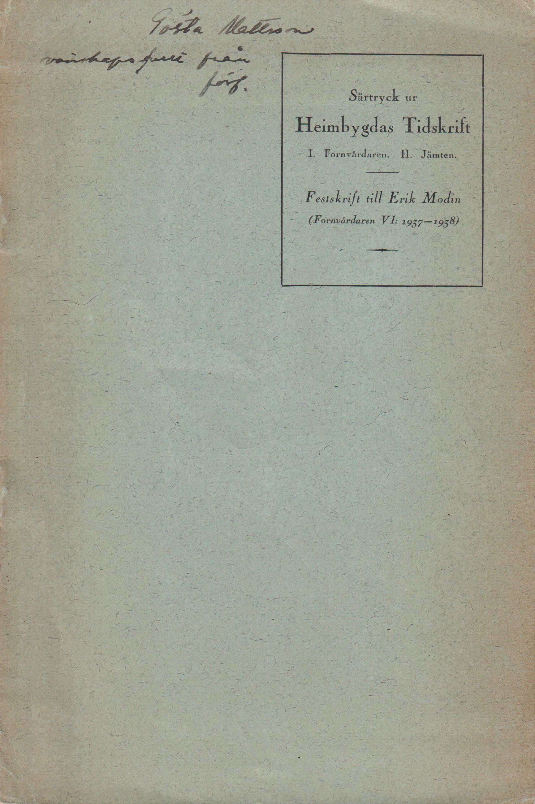 Några anteckningar om Olof Högbergs språk [= rubrik].