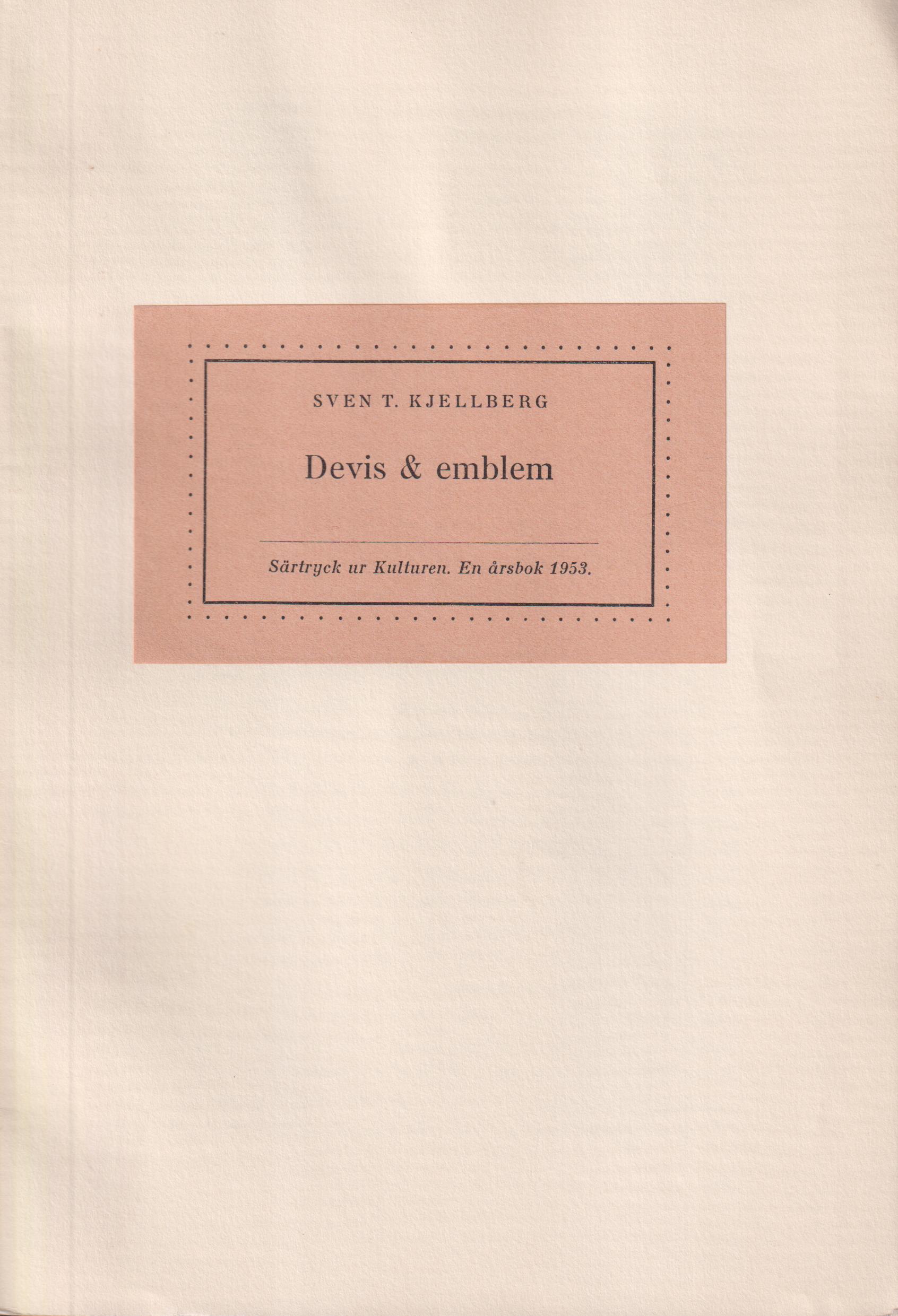 Devis & emblem [= rubrik].