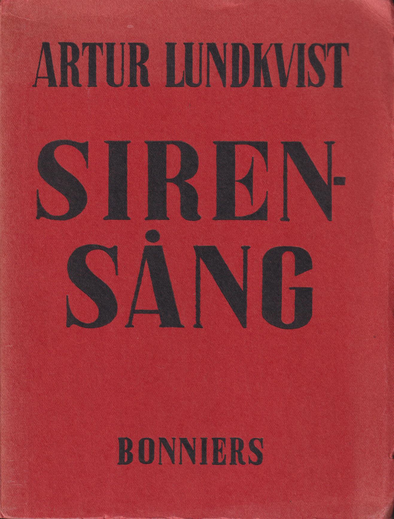 Sirensång. [Utg. av] Albert Bonniers Förlag.