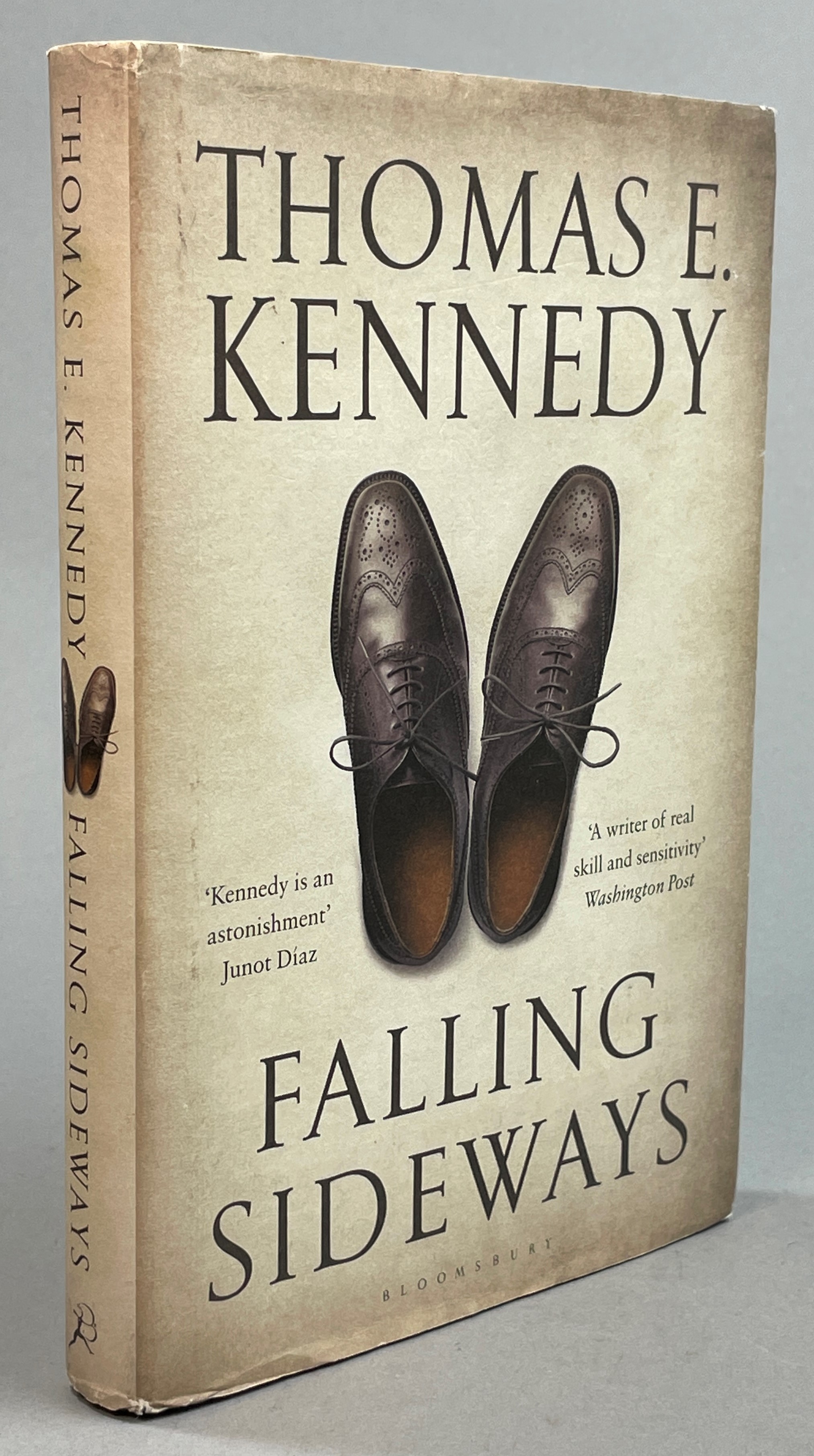 Falling sideways.