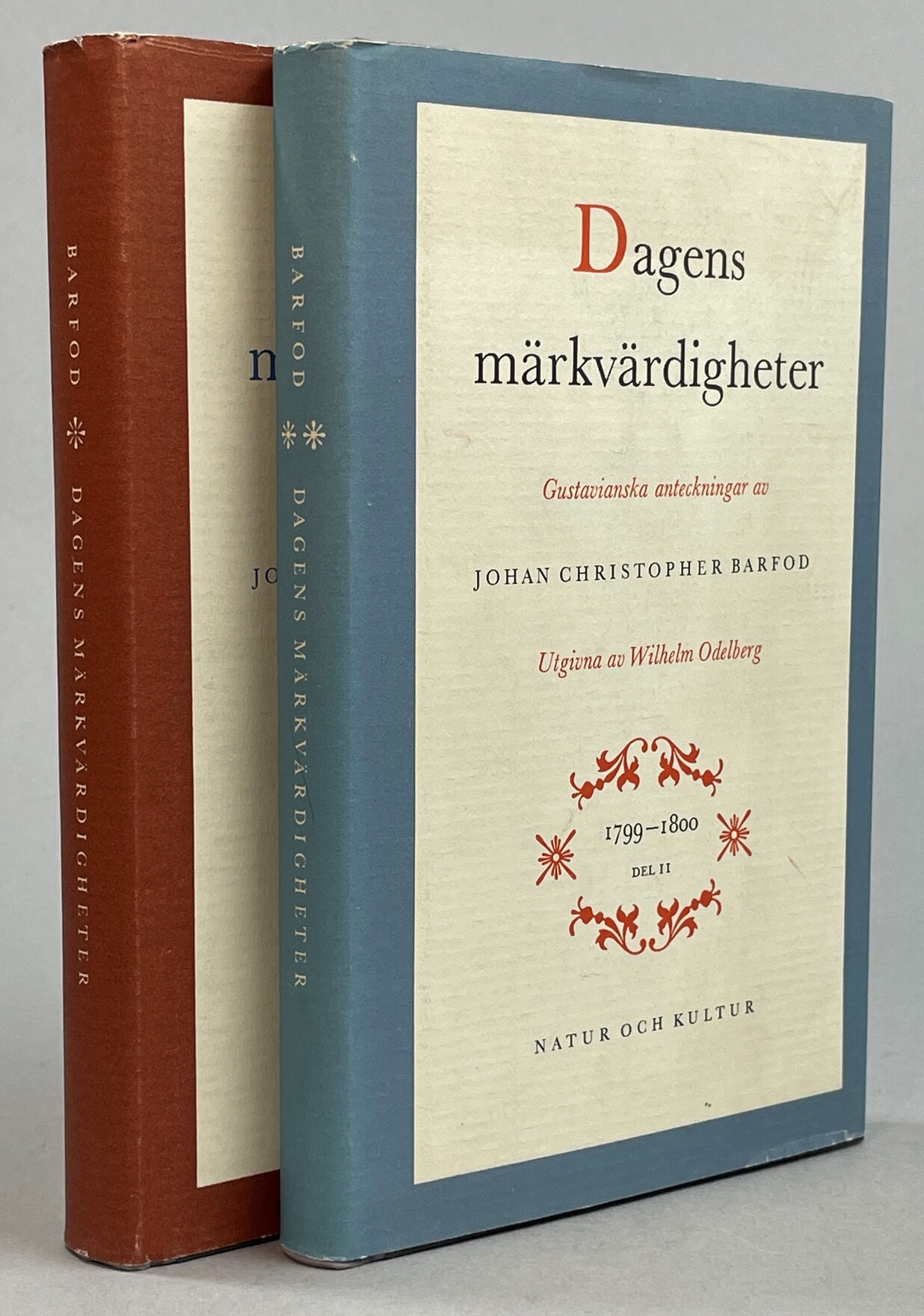 Dagens märkvärdigheter. Gustavianska anteckningar. I-II. 1799-1800. Utgivna av Wilhelm Odelberg. [gm] Natur och Kultur.