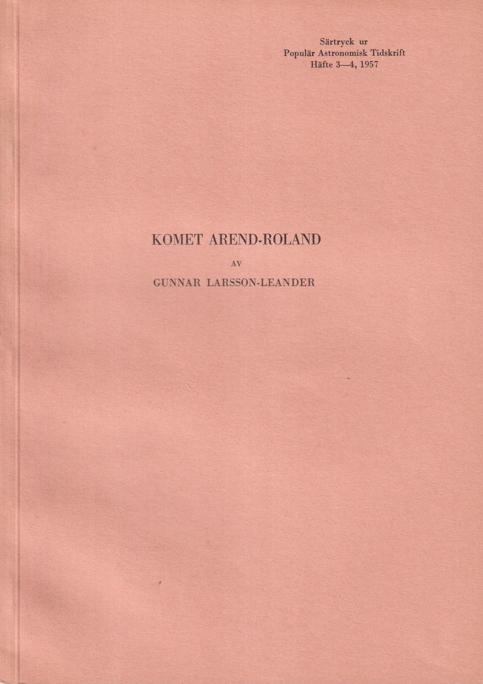 Komet Arend-Roland [= rubrik].