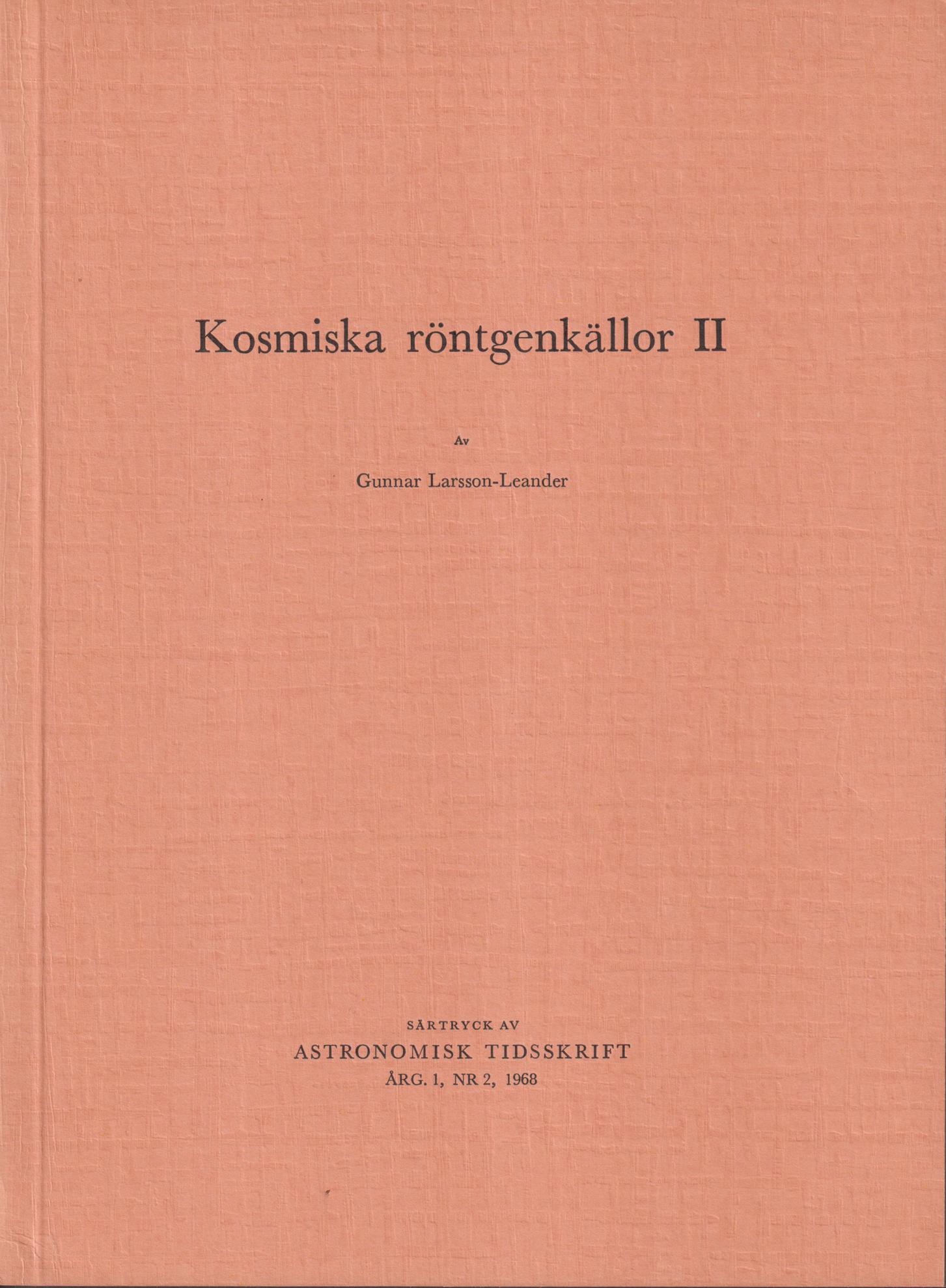 Kosmiska röntgenkällor II.