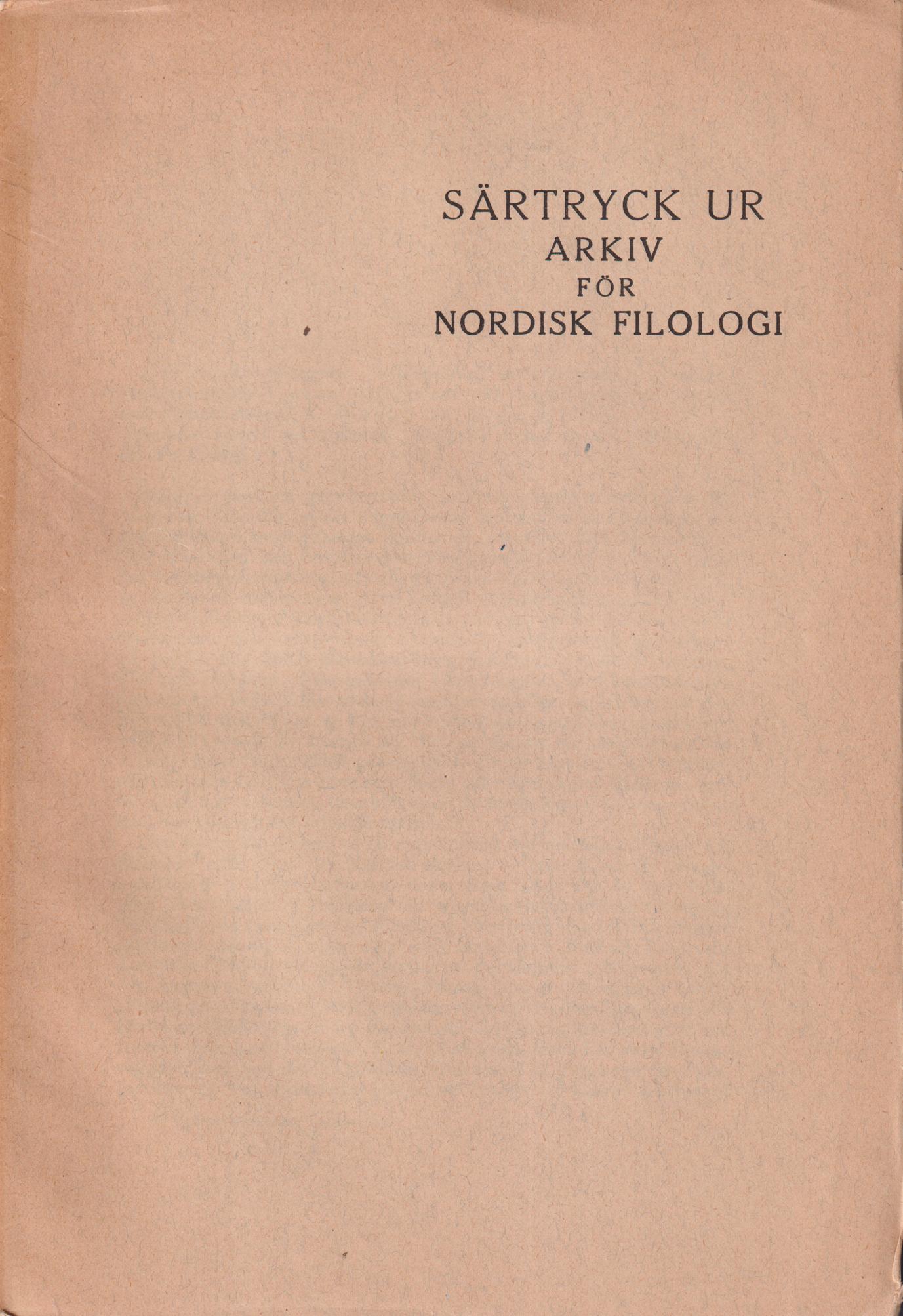 Anmälan [av] 'Karl Gustav Ljunggren: Adjektivering av substantiv i svenskan. Undersökningar i svensk ordbildnings- och betydelselära. (I: Lunds universitets årsskrift. N. F. Avd. 1. Bd. 35. Nr. 3. 1939.) Samme: Objekt och adverbial. Studier i svensk syntax. (Smst. Bd. 38. Nr. 3. 1942.)' [= rubrik].