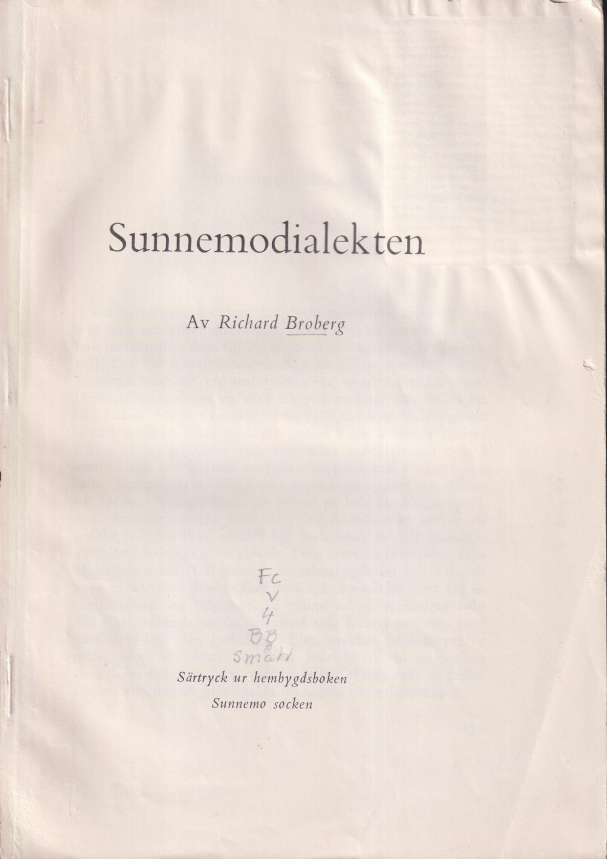 Sunnemodialekten [= rubrik].