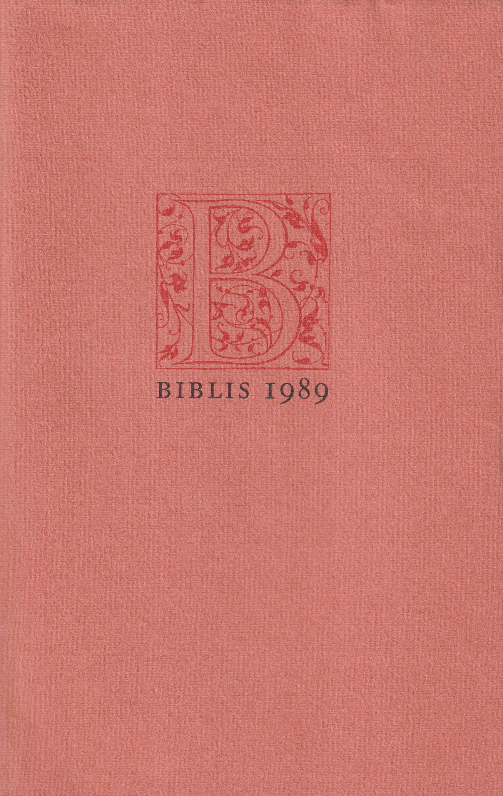 Biblis. Årsbok 1989. [Utg. av] Föreningen för bokhantverk.
