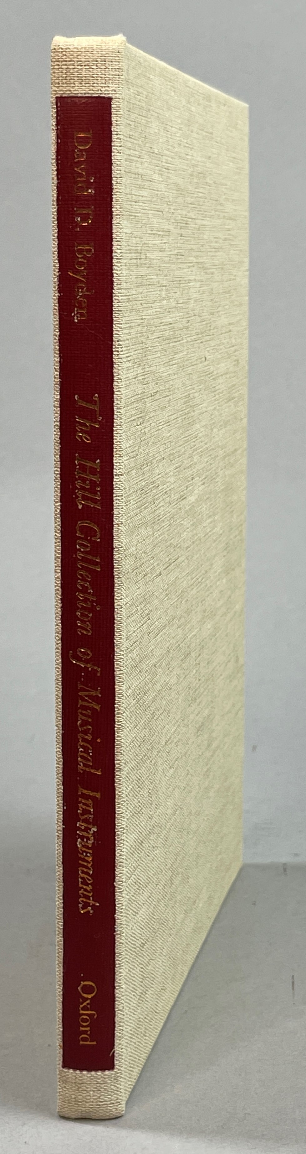 Catalogue of the Hill collection of musical instruments in the Ashmolean Museum, Oxford.