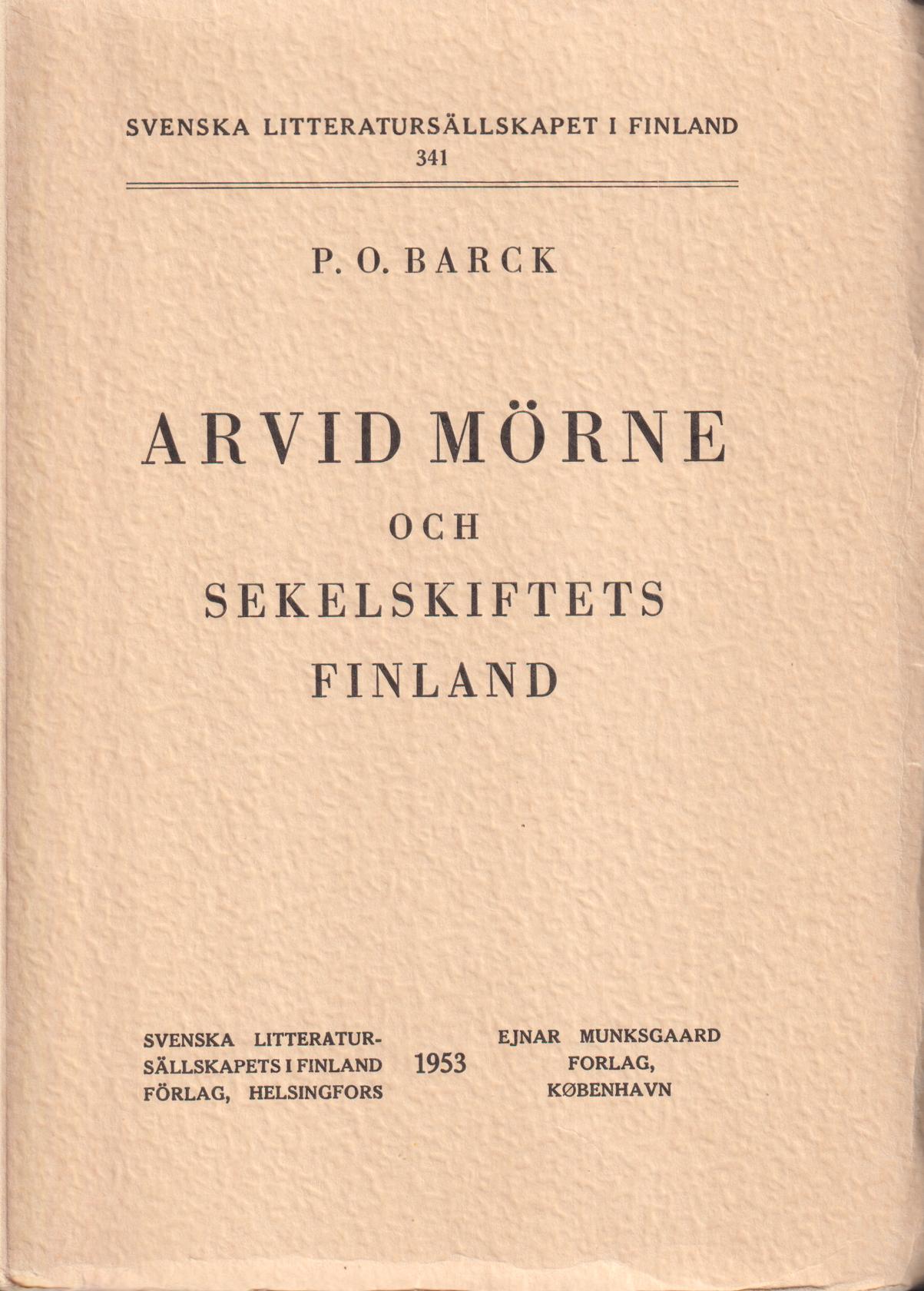 Arvid Mörne och sekelskiftets Finland.
