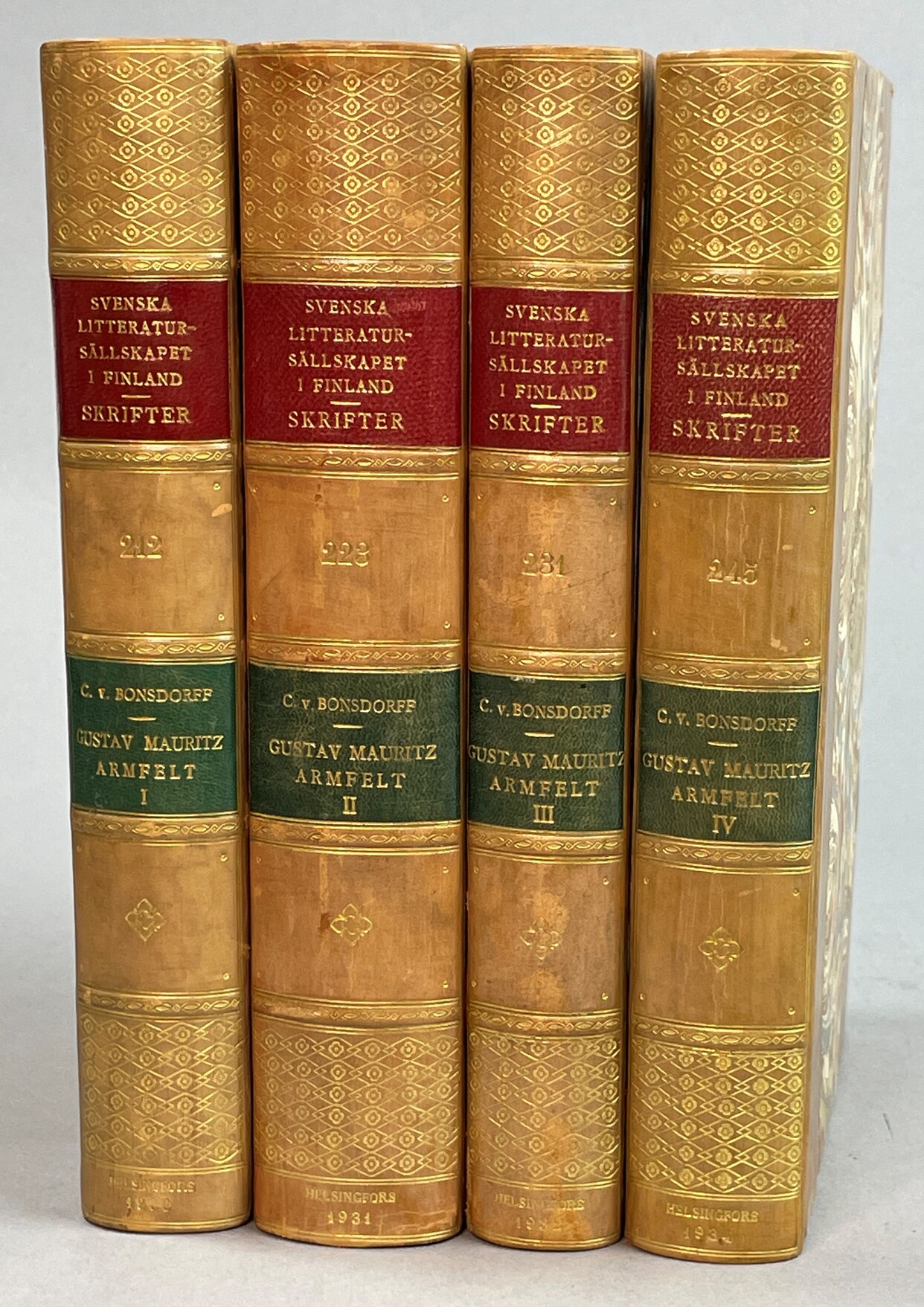 Gustav Mauritz Armfelt. Levnadsskildring. Första delen. [... Andra delen; ... Tredje delen; ... Fjärde delen].