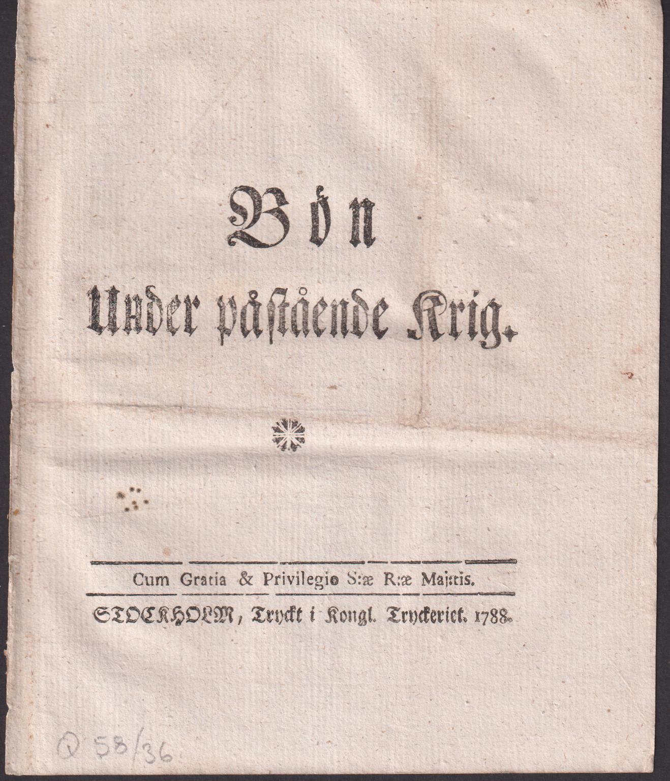 Bön Under påstående Krig.