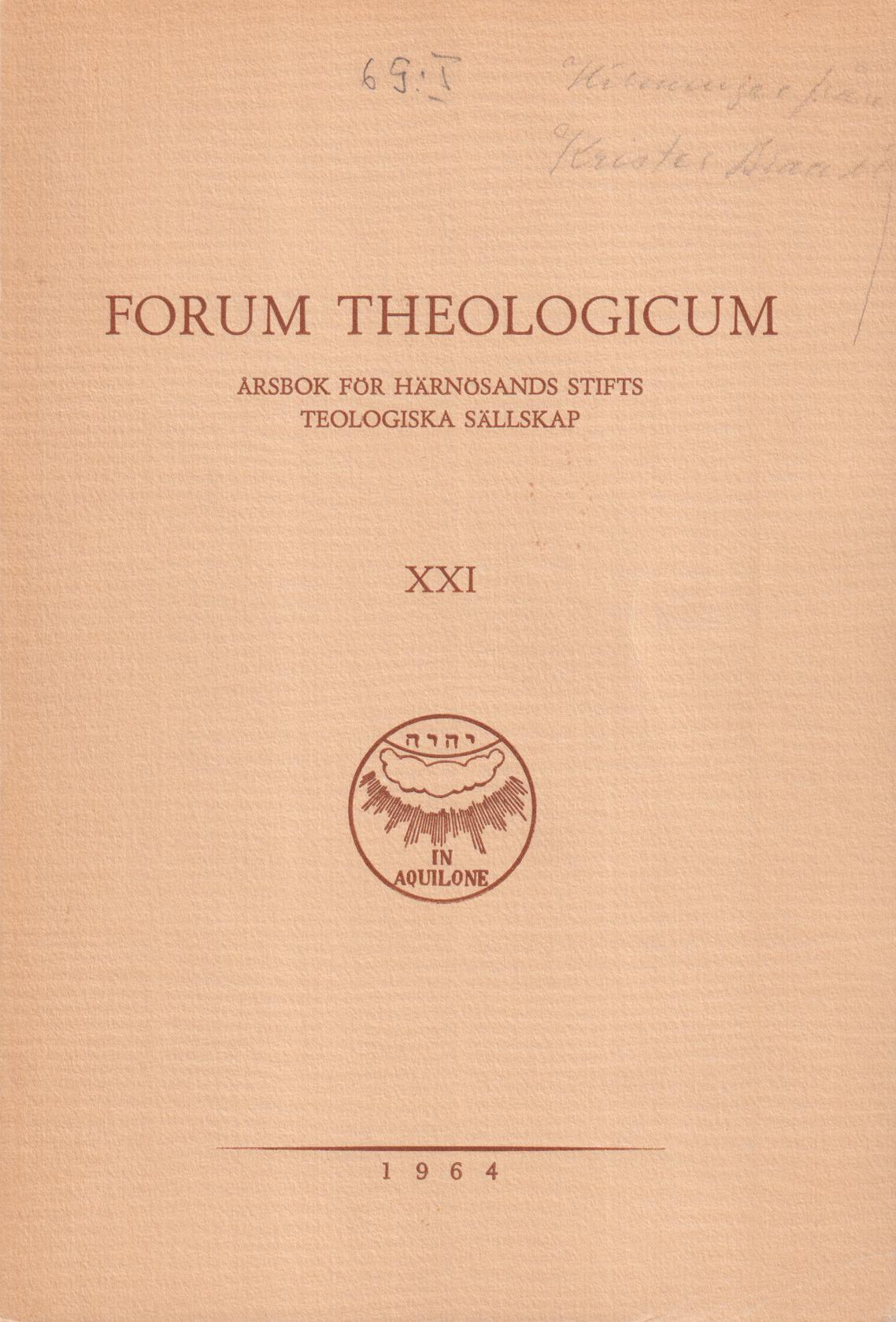 Supplement till L. Bygdén. Härnösands stifts herdaminne för pastoraten i Jämtland och Härjedalen. [rubr.]. (i: Forum Theologicum XXI, 1964).