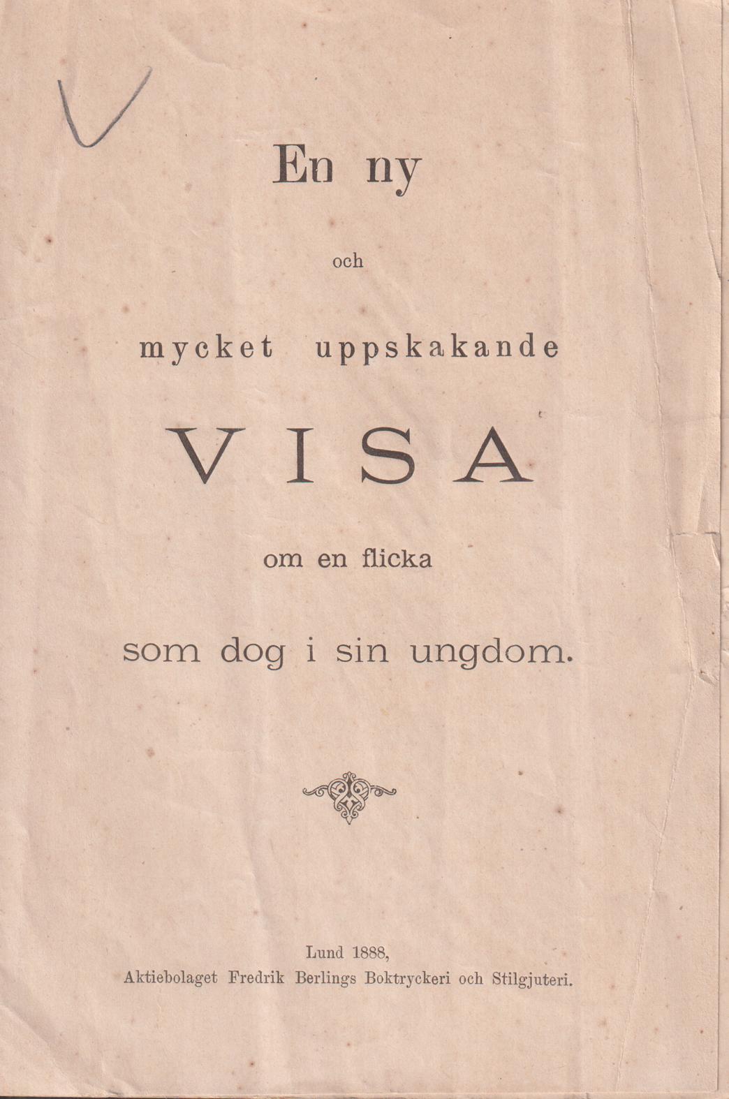 En ny och mycket uppskakande visa om en flicka som dog i sin ungdom.