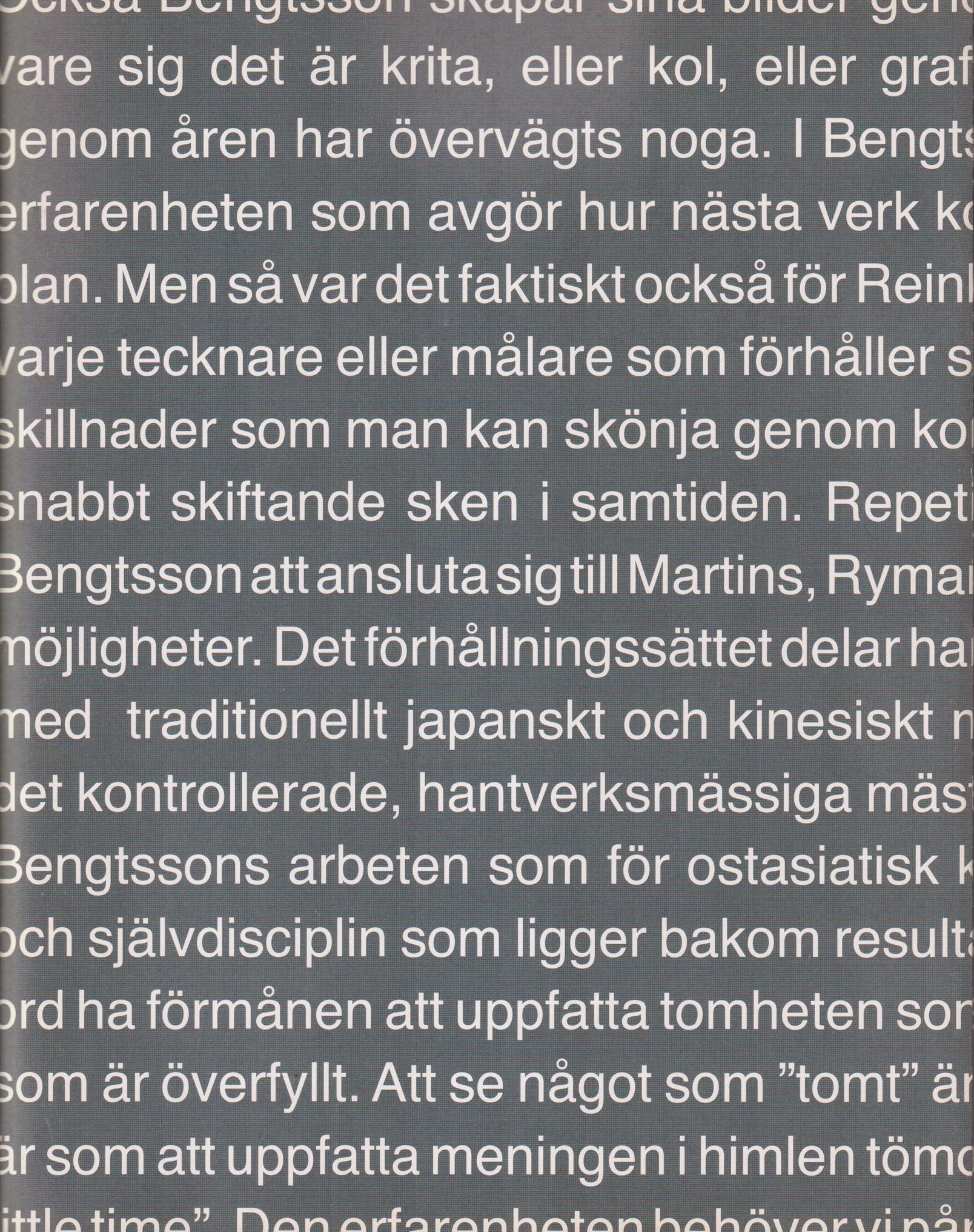 Håkan Bengtsson. Teckning/Drawing. [Utg. av] Prins Eugens Waldemarsudde.