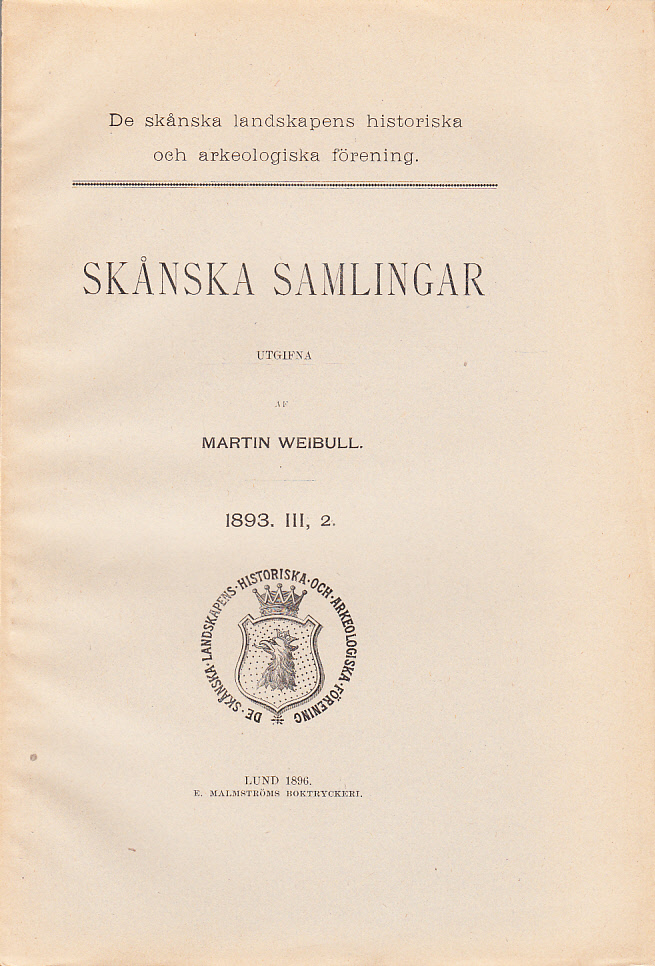 Några anteckningar om nordskånska släkter. [rubr.].