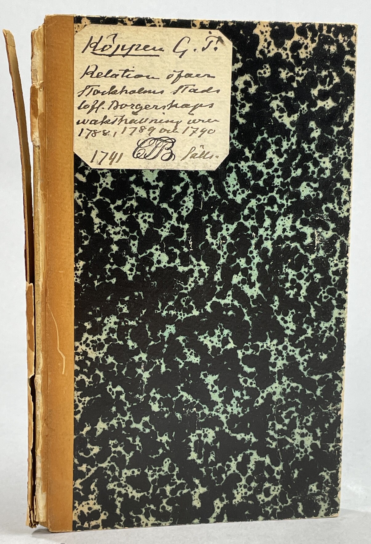 Relation öfver Stockholms stads lofl. borgerskaps wakthållning åren 1788, 1789 och 1790.