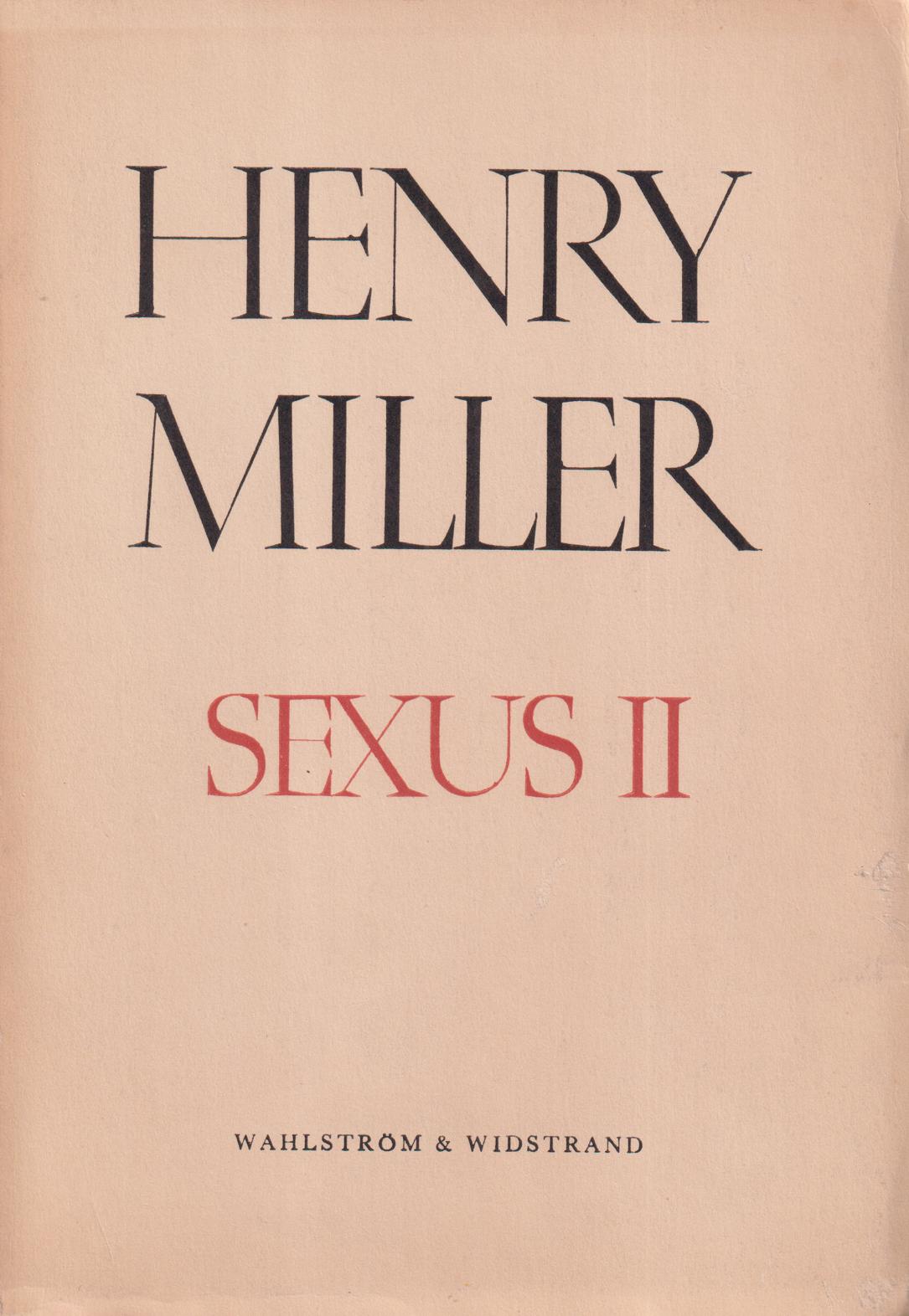 Sexus II. [Utg. av] Wahlström & Widstrand.