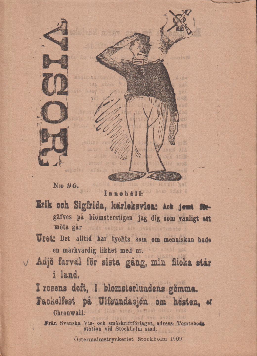 Visor. N:r 96. [Utg. av] Svenska Vis- och Småskriftförlaget.