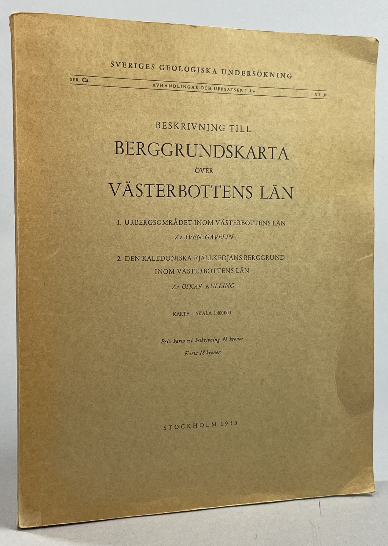 Beskrivning till berggrundskarta över Västerbottens län. Karta i skala 1:400000. Summary: Description to Map of the Pre-Quaternary rocks of the Västerbotten county, N. Sweden.