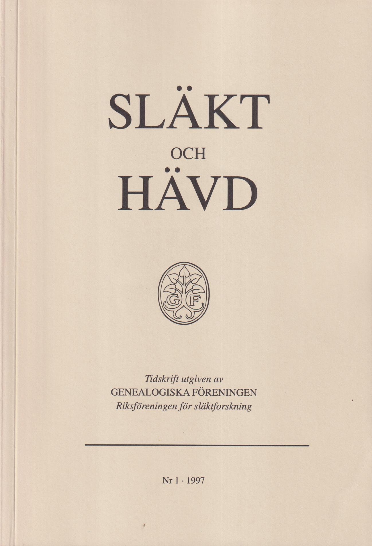 Släkt och Hävd 1997:1-4.
