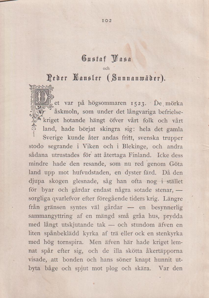 Gustaf Vasa och Peder Kansler (Sunnanwäder) [= rubrik].