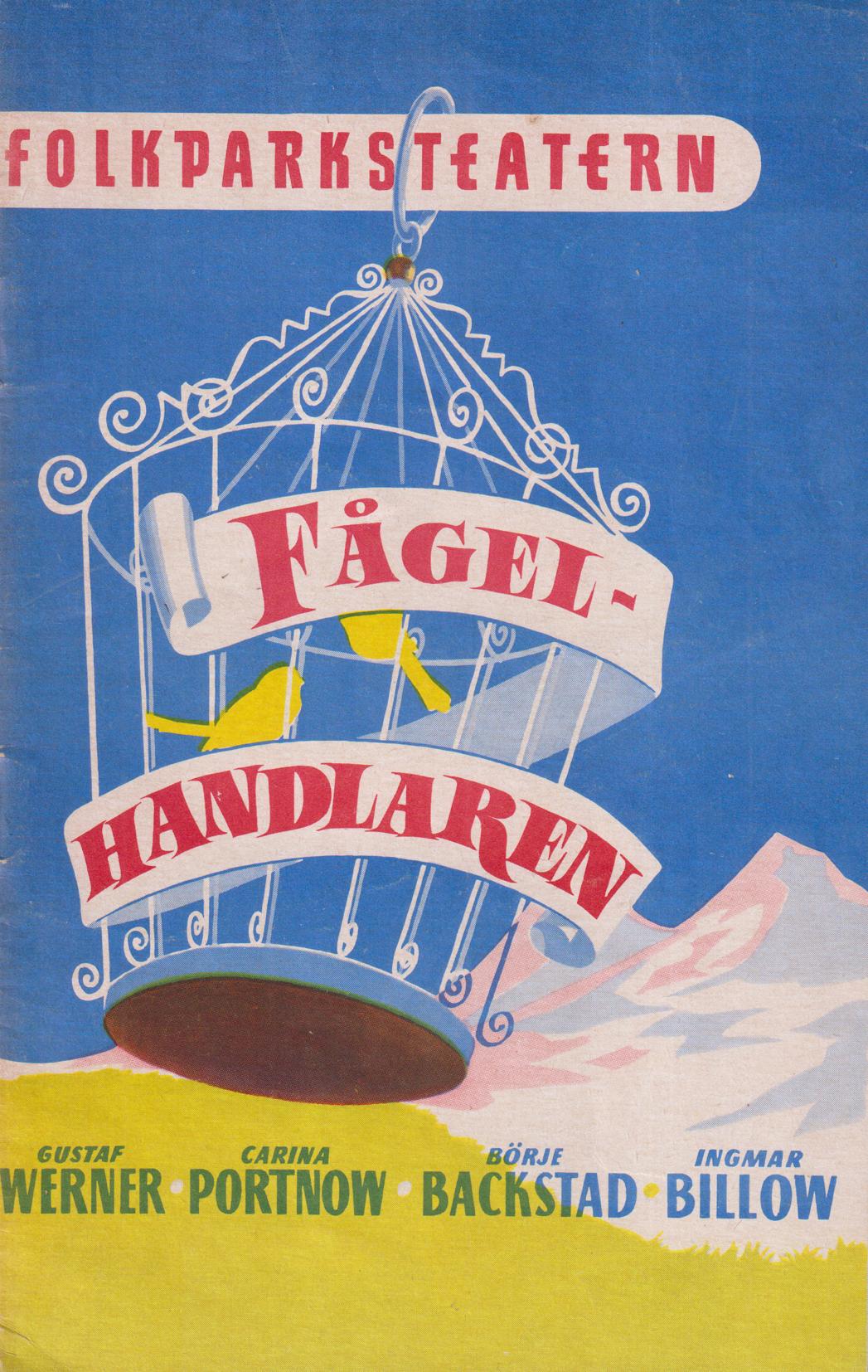 Folkparksteatern. Fågelhandlaren [= omslagstitel].
