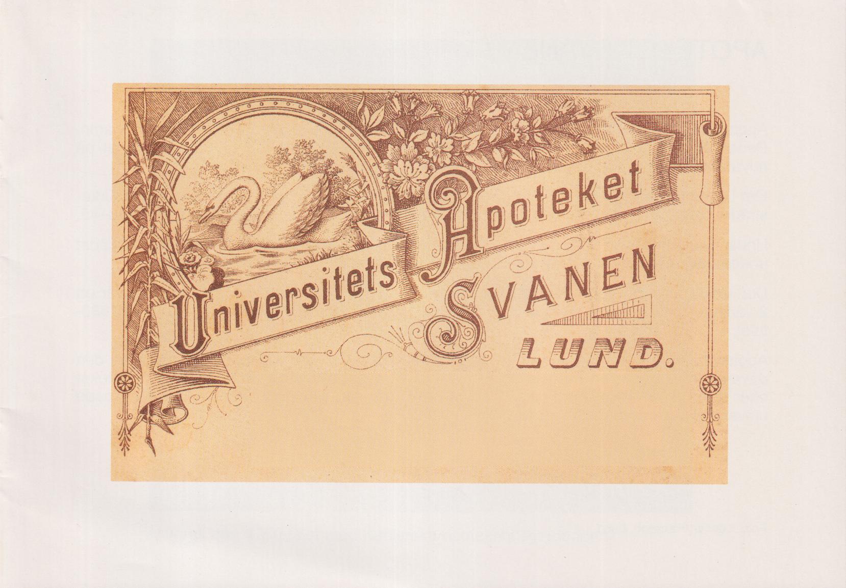 Universitetsapoteket Svanen Lund [= omslagstitel].