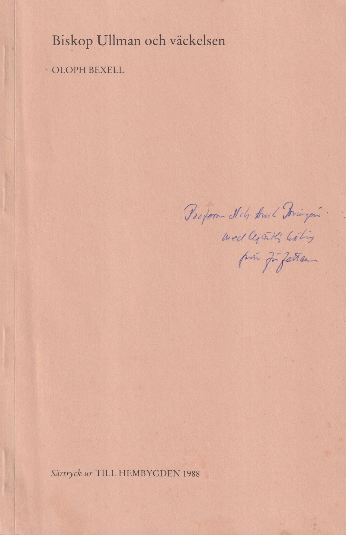 Biskop Ullman och väckelsen. [= rubrik].