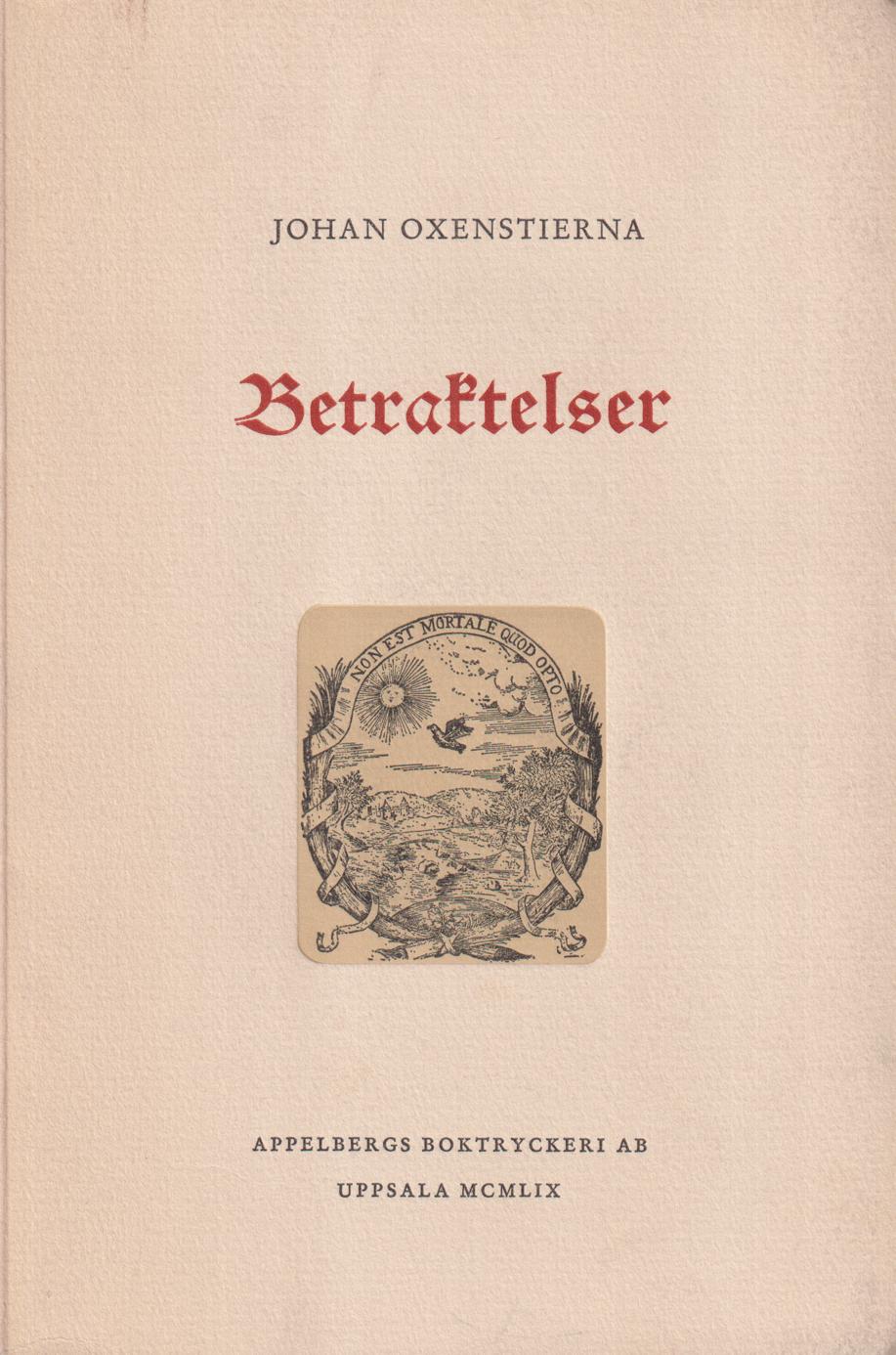 Betraktelser. [Med inledning av Sten Lindroth].