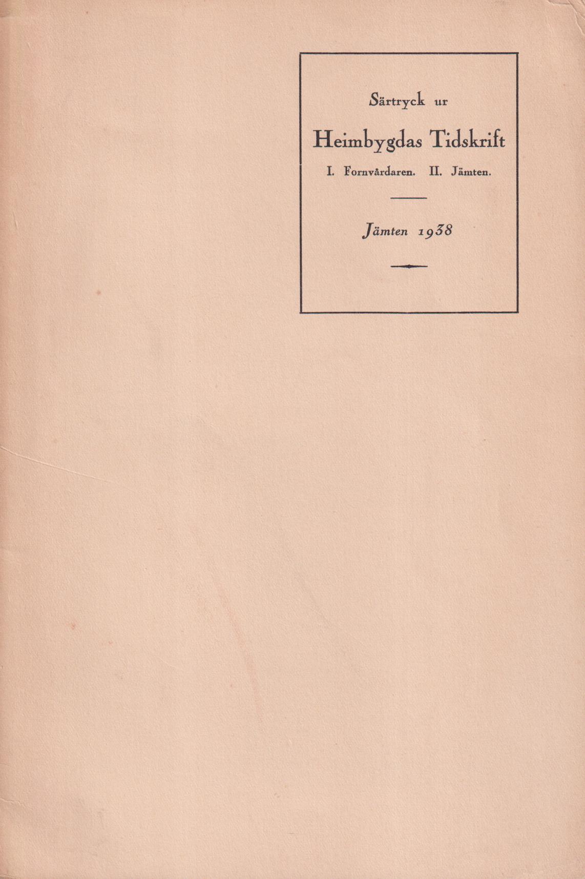 Några anteckningar om 1600-talets Jämtland [= rubrik].