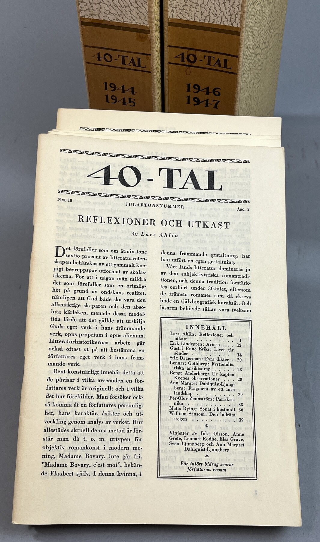 40-tal. Årgång 1, 1944:1-3 [... 2, 1945:1-10; ... 3, 1946:1-9/10; ... 4, 1947:1-4].