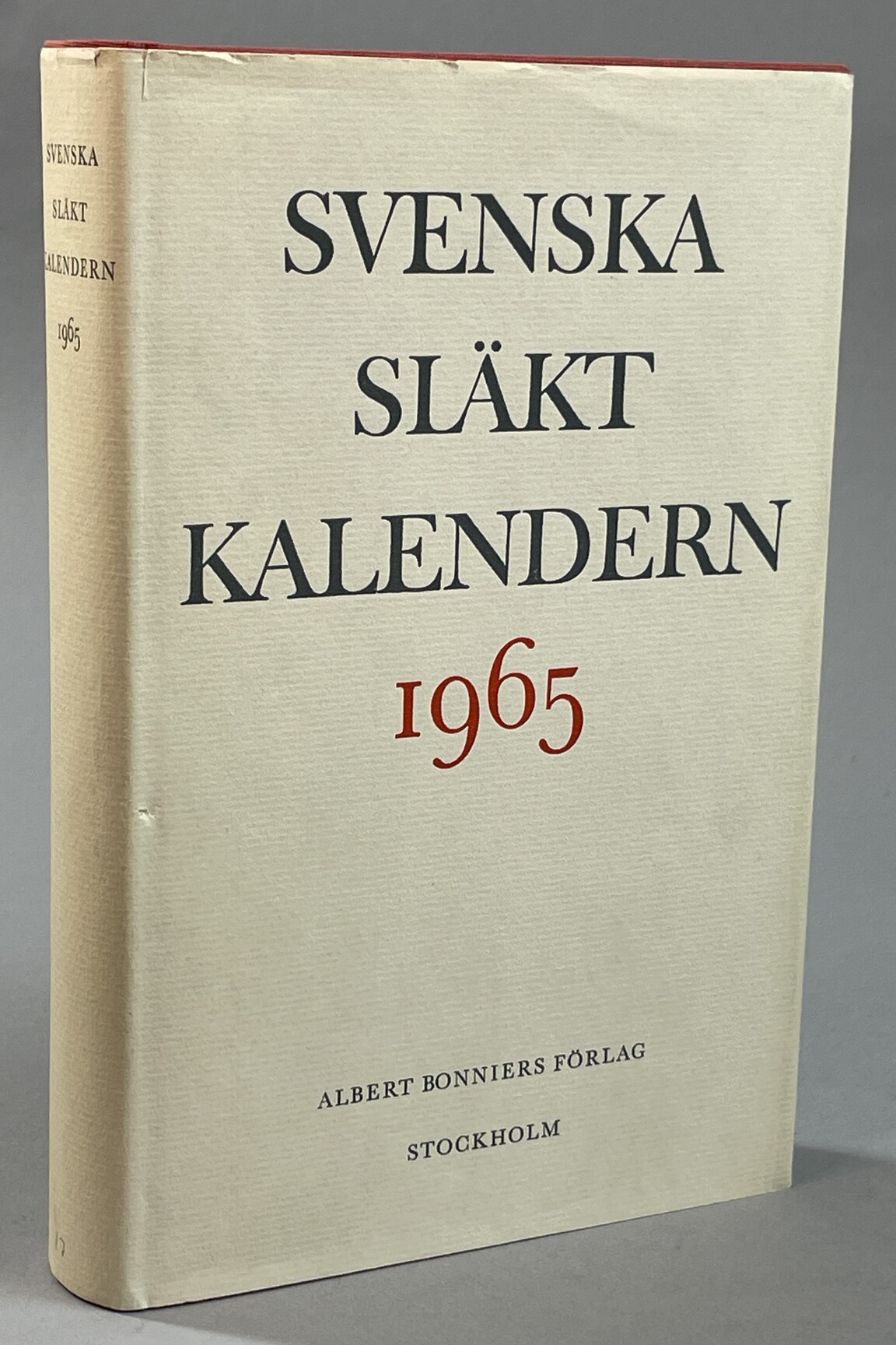 Svenska släktkalendern 1965. Utg. av Gösta Berg, Curt Kempff, Börje Furtenbach. Sjuttonde årgången. (Ny följd). Innehåller även förteckning över ingifta (manliga och kvinnliga).