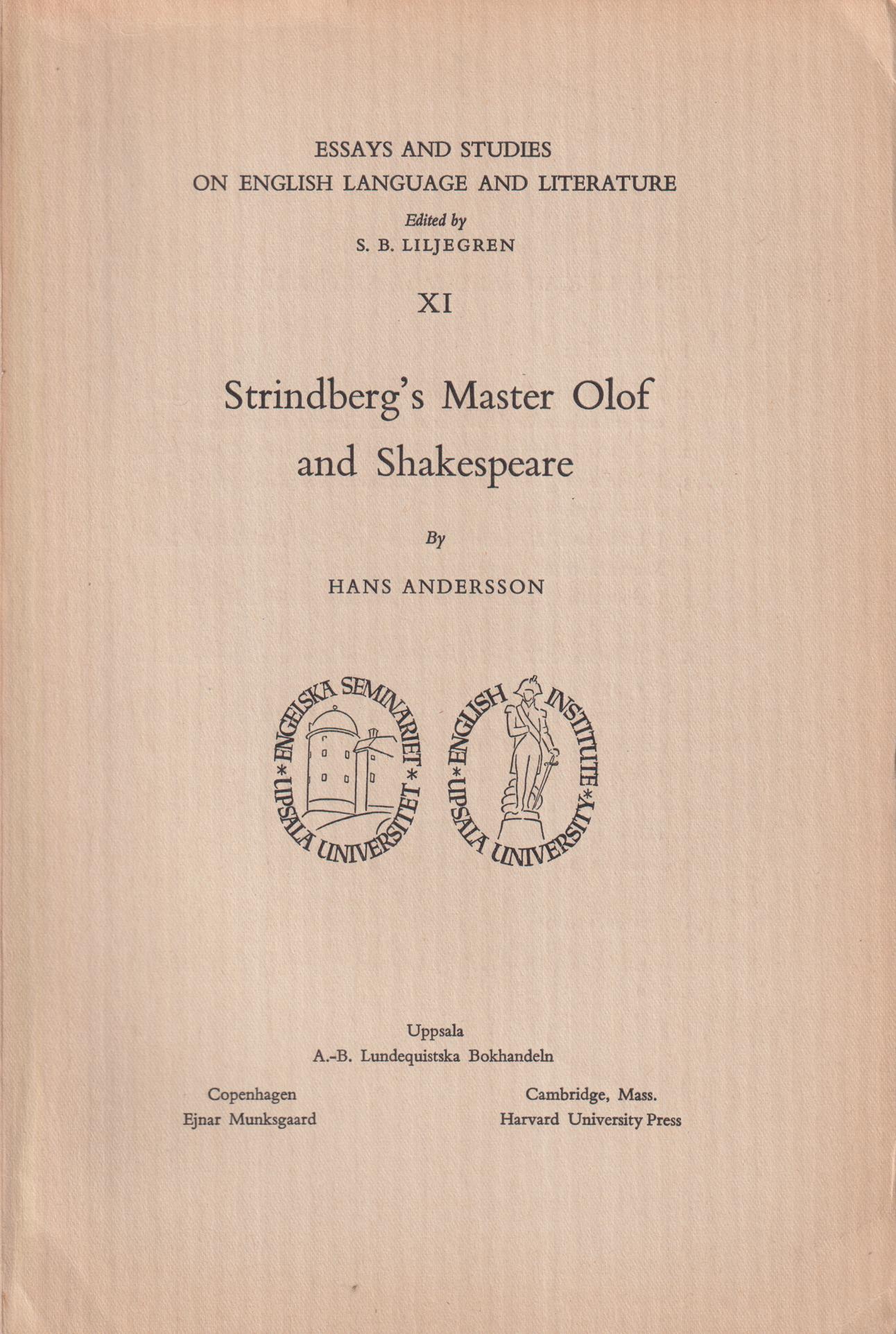 Strindberg's Master Olof and Shakespeare.